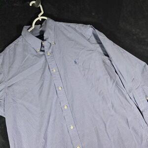 Ralph Lauren‎ Easy Care Button Down Gingham Check Dress Shirt Size 17